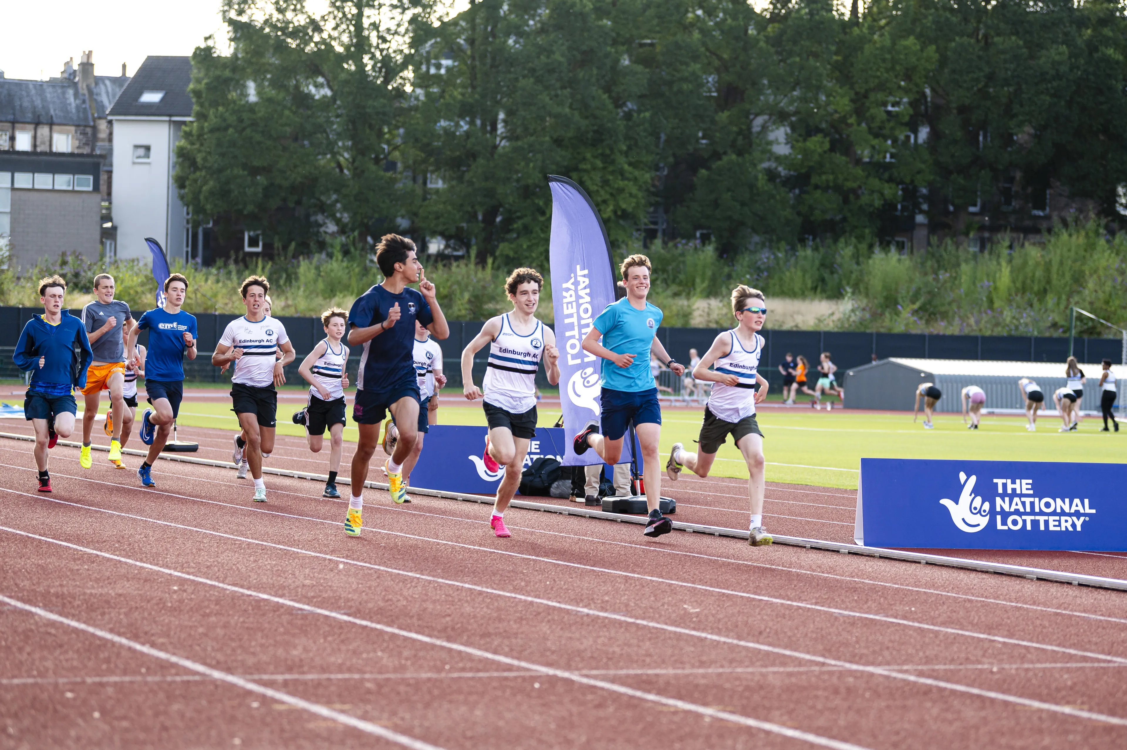 runners on a track