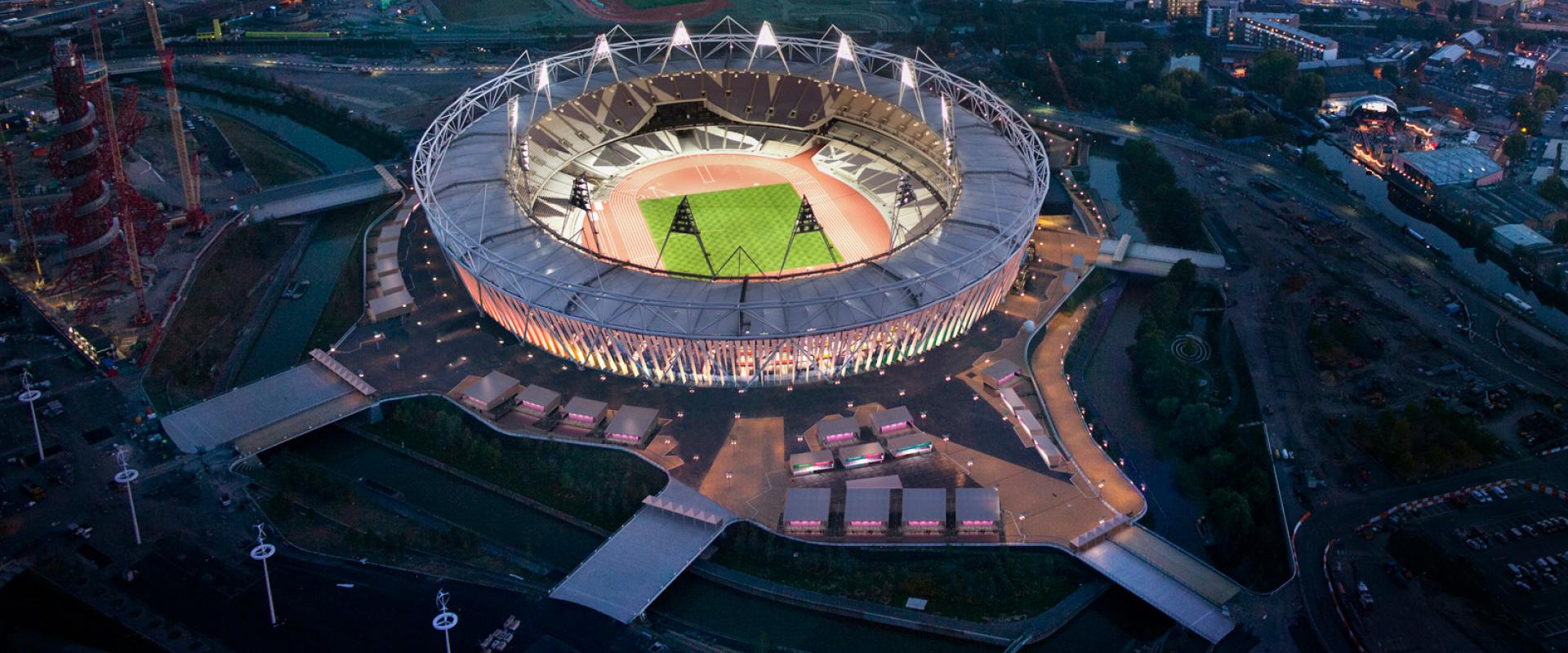 aerial shot of stadium