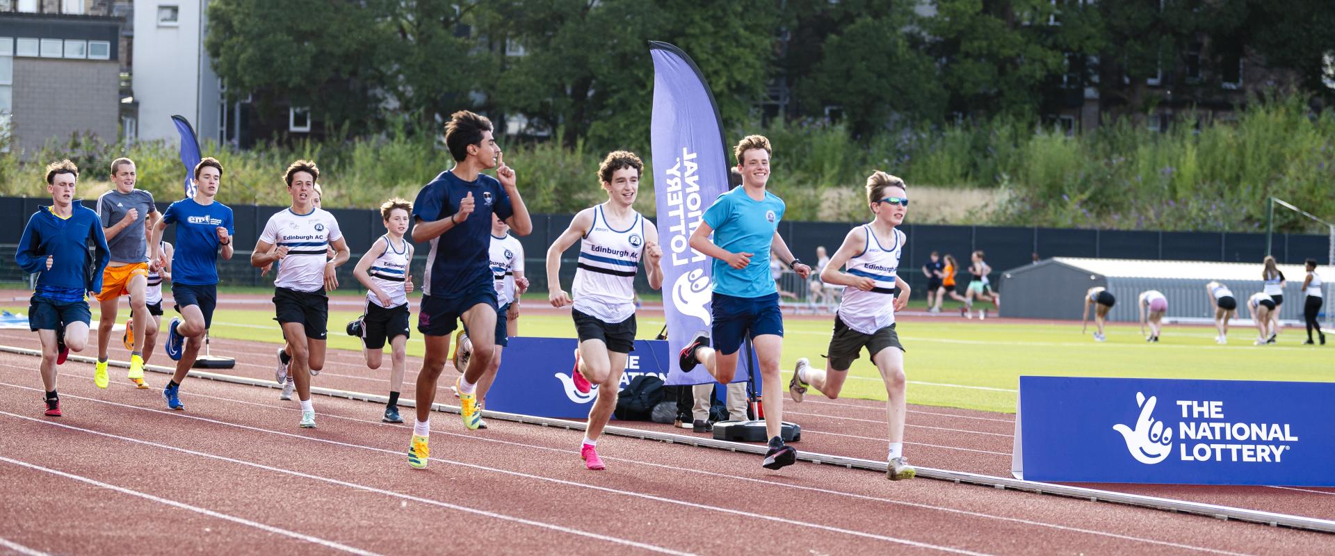 runners on a track